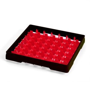 Black heightening frame with red divider Metos