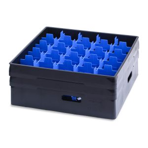 Black compartment basket Metos with black heightening frame