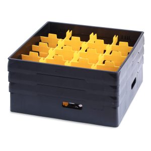 Black compartment basket Metos with black heightening frame