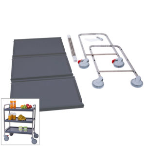 Serving trolley Metos SET-70/3 Flat Pack, wooden grey