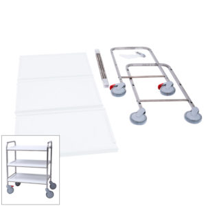 Serving trolley Metos SET-70/3 Flat Pack wooden white