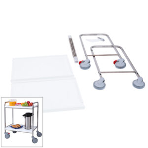 Serving trolley Metos SET-70/2 Flat Pack wooden white