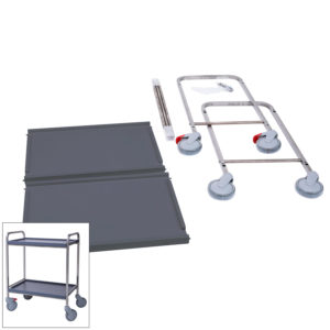 Serving trolley Metos SET-70/2 Flat Pack wooden grey